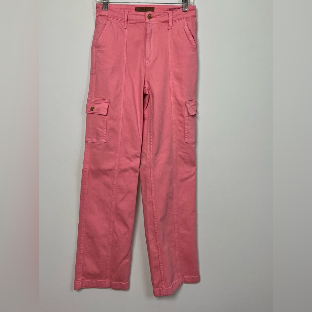Judy Blue Pink Cargo Pants Size 3 / 26 Garment Dyed Stretch Utility Jeans